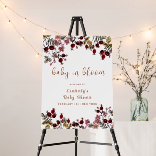 Baby In Bloom Wildflower Baby Shower Welcome Sign