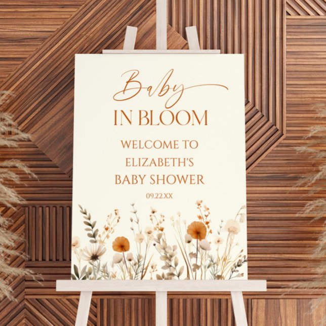 Baby In Bloom Wildflower Baby Shower Welcome Sign (Creator Uploaded)