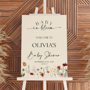 Baby in Bloom Wildflower Baby Shower Welcome Sign