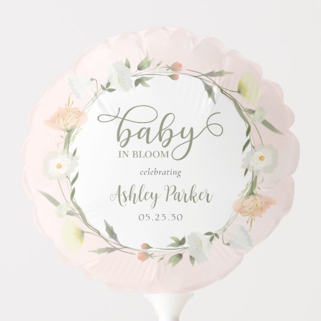 Baby In Bloom Wildflower Baby Sprinkle Balloon (Front)