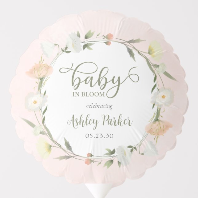 Baby In Bloom Wildflower Baby Sprinkle Balloon (Front)