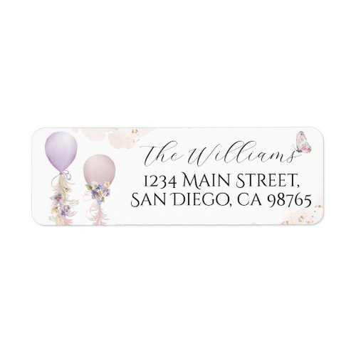 Baby in bloom Wildflower balloon Baby Shower  Label