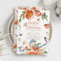 Baby in Bloom Wildflower & Bird Girl Baby Shower