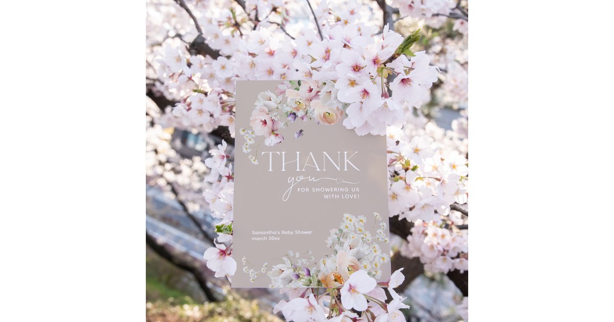 Baby in Bloom Wildflower Boho Baby Shower Thank You Card | Zazzle