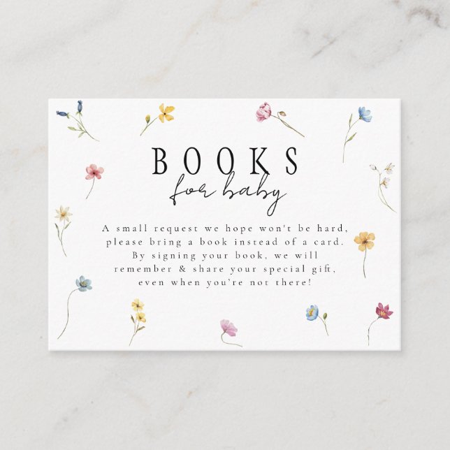 Baby in bloom Wildflower Books For Baby Enclosure Card (Front)