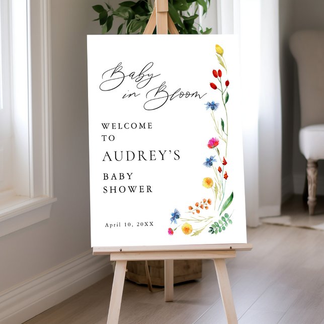 Baby in Bloom Wildflower Border Shower Welcome Foam Board (Creator Uploaded)