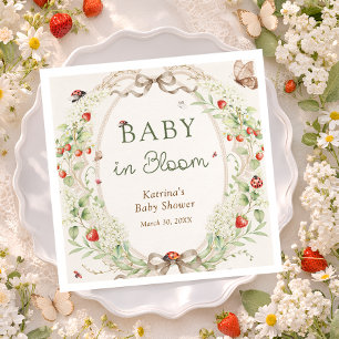 Baby in Bloom Wildflower Bow Baby Shower Napkins