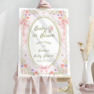 Baby in Bloom Wildflower Bow Baby Shower Welcome  Foam Board