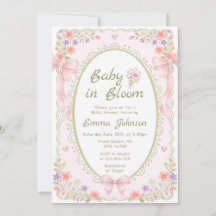 Baby in Bloom Wildflower Bow Girl Baby Shower