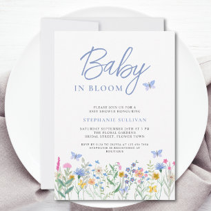 Baby in Bloom Wildflower Boy's Baby Shower  Invitation
