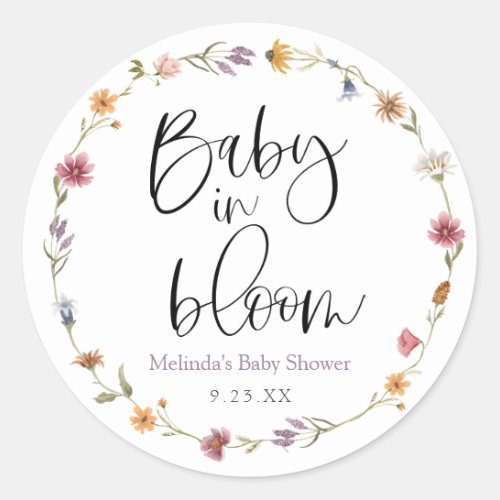 Baby in Bloom Wildflower  Classic Round Sticker