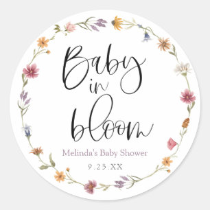 Baby in Bloom Wildflower Classic Round Sticker