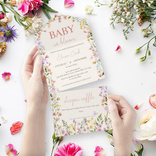 Baby in Bloom Wildflower Colorful Baby Shower All In One Invitation