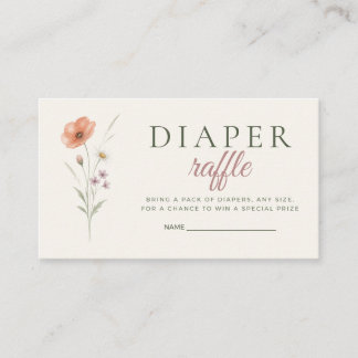 Baby in Bloom Wildflower Diaper Raffle Card