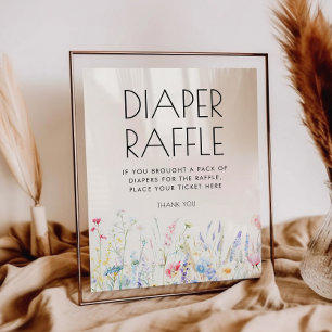 Baby in Bloom Wildflower Diaper Raffle Sign