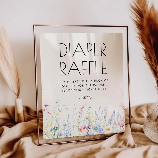 Baby in Bloom Wildflower Diaper Raffle Sign (Creator Uploaded)