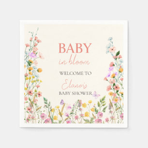 Baby in Bloom Wildflower Elegant Baby Shower Napkins