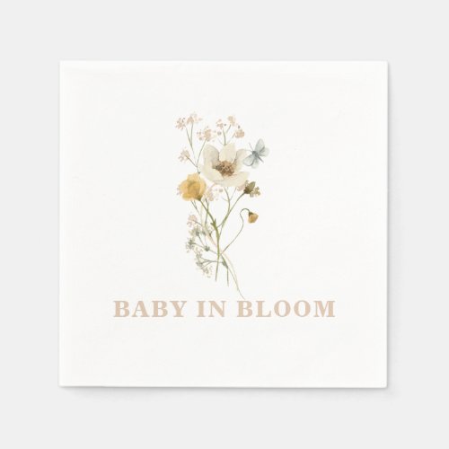 Baby in Bloom Wildflower Elegant boho Baby Shower Napkins
