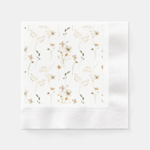 Baby in Bloom Wildflower Elegant boho Baby Shower Napkins