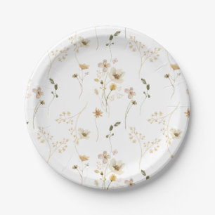 Baby in Bloom Wildflower Elegant boho Baby Shower Paper Plates