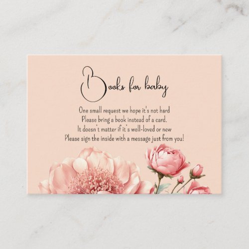 Baby in Bloom WildFlower Elegant Pink  Baby Shower Enclosure Card