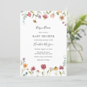 Baby in Bloom Wildflower Floral Baby Shower  Invitation (Standing Front)
