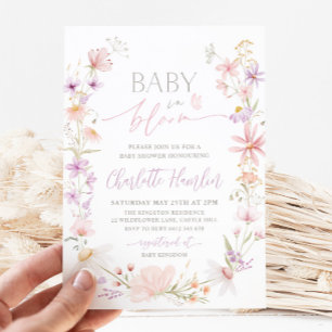 Baby In Bloom Wildflower Floral Baby Shower Invitation