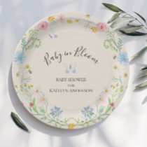 Baby in Bloom Wildflower Floral Butterfly Shower Paper Plates