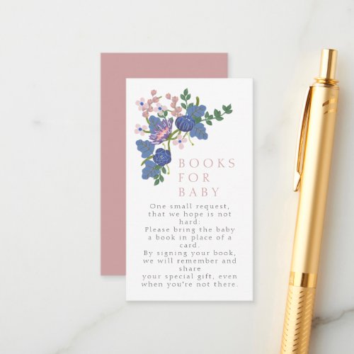Baby In Bloom Wildflower Floral Pink Baby Shower Enclosure Card
