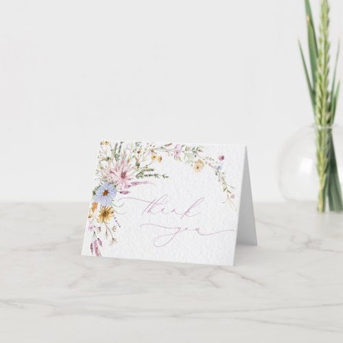 Baby in Bloom Wildflower Floral Thank You Card