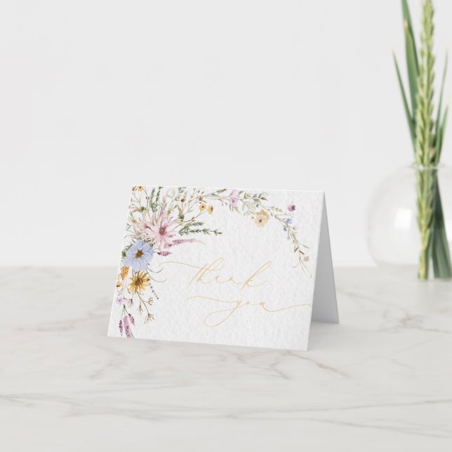 Baby in Bloom Wildflower Floral Thank You Card (Front)