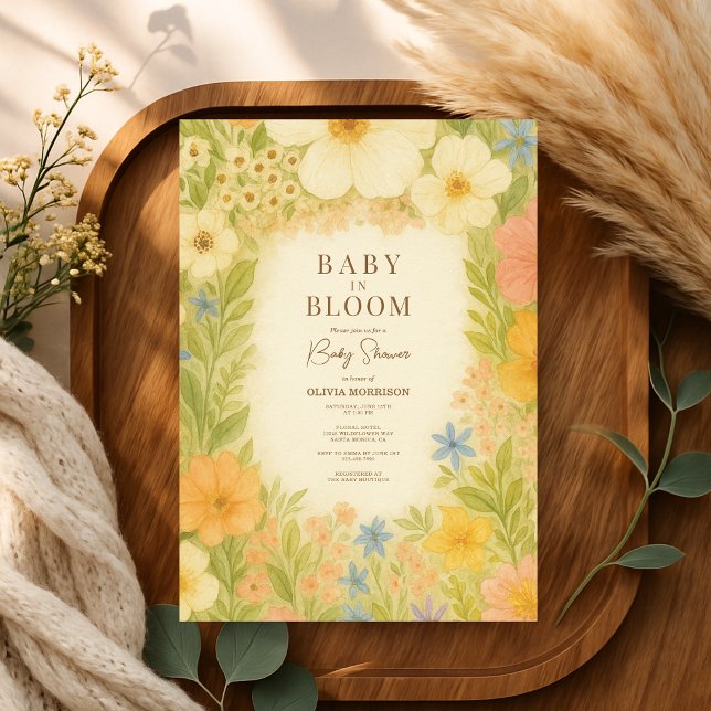 Baby in Bloom Wildflower Garden Baby Shower Invitation (Creator Uploaded)