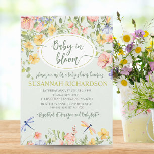 Baby in Bloom Wildflower Garden Baby Shower Invitation