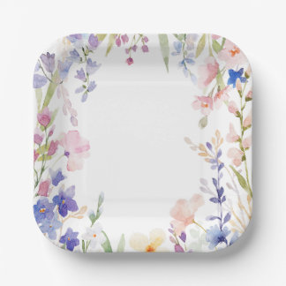 Baby in Bloom Wildflower Garden Baby Shower Paper Plates