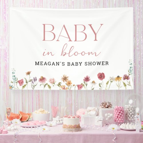 Baby In Bloom Wildflower Girl Baby Shower  Banner