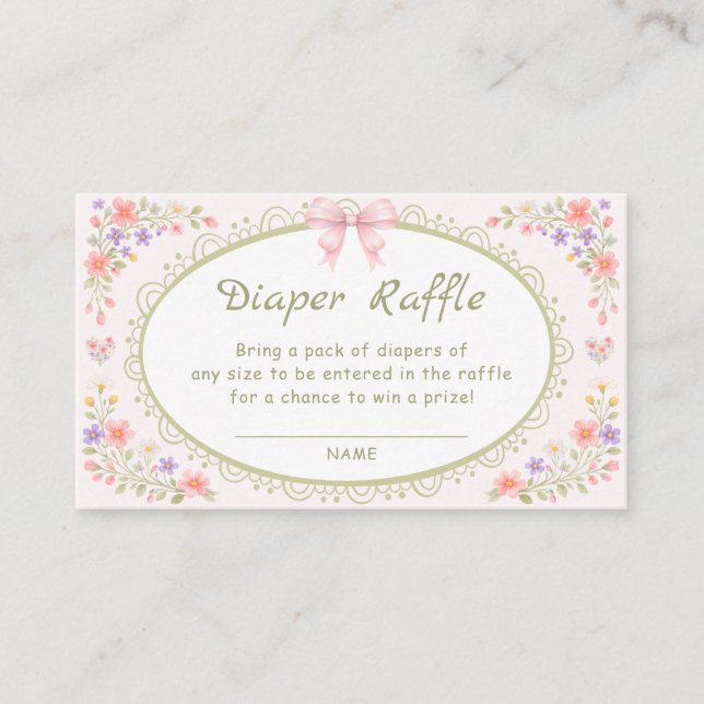 Baby in Bloom Wildflower Girl Baby Shower Enclosure Card (Front)