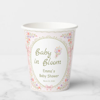 Baby in Bloom Wildflower Girl Baby Shower Paper Cups