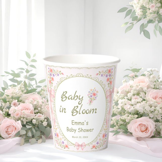 Baby in Bloom Wildflower Girl Baby Shower Paper Cups (Creator Uploaded)