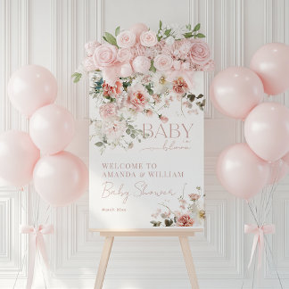 Baby in Bloom Wildflower Girl Baby Shower Welcome Foam Board