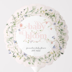Baby in Bloom Wildflower Girl Pink Baby Shower Balloon
