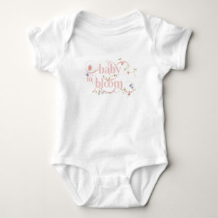 Baby in Bloom Wildflower Girl Pink Baby Shower Bodysuit