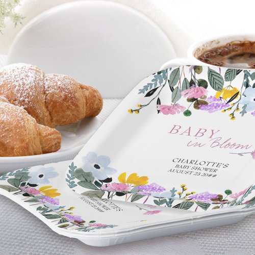 Baby in Bloom Wildflower Lawn Floral Paper Plates