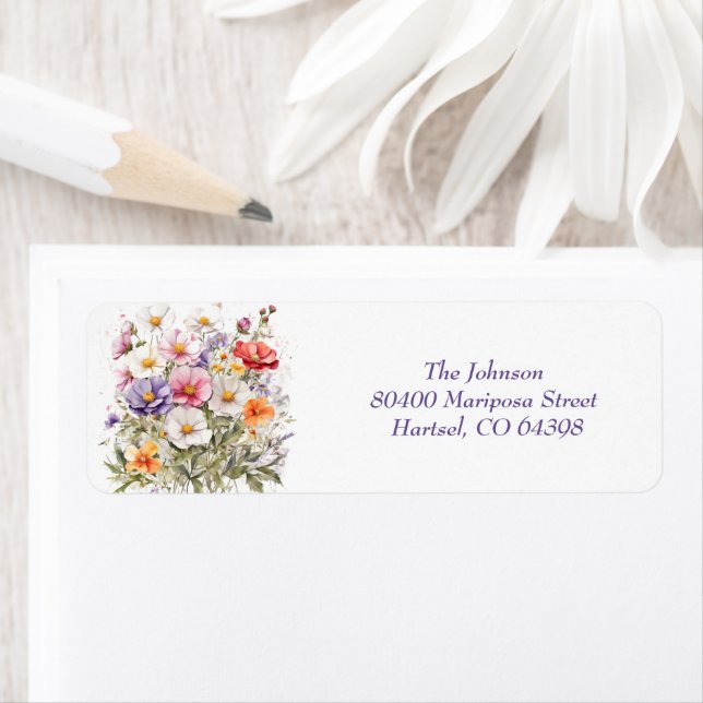 Baby in Bloom WildFlower  Lilac Baby Shower Label (Insitu)