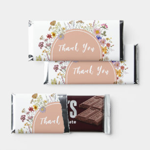 Baby In bloom Wildflower Mauve Pink Hershey Bar Favors
