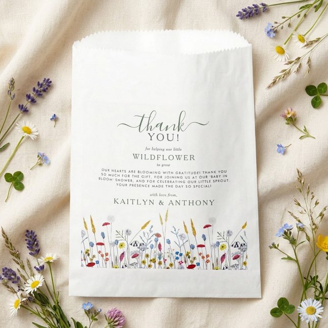 Baby in Bloom Wildflower Meadow Baby Shower Favor Bag (Creator Uploaded)