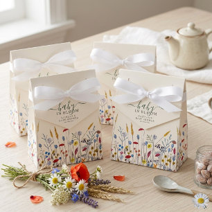 Baby in Bloom Wildflower Meadow Baby Shower Favor Boxes