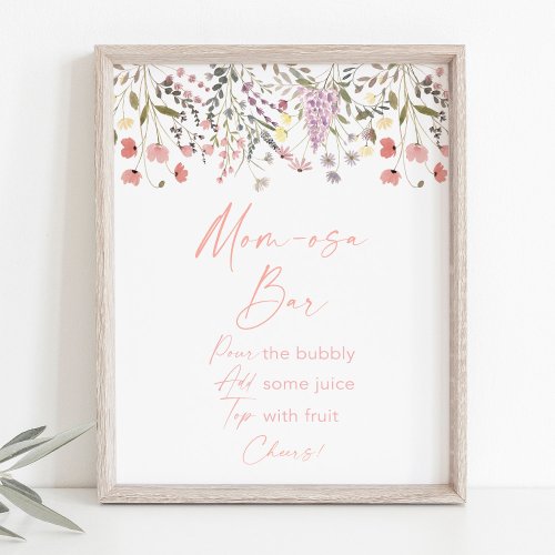 Baby In Bloom Wildflower Mimosa Bar Sign