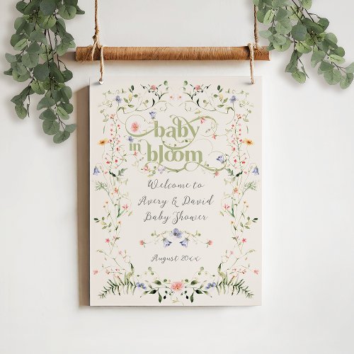 Baby in Bloom Wildflower Modern Floral Baby Shower Foam Board