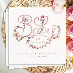 Baby in Bloom Wildflower Napkins – Dusty Pink Wate