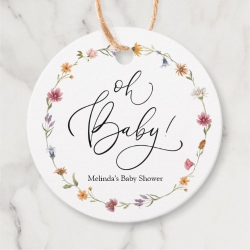 Baby in Bloom Wildflower Oh Baby Favor Tags